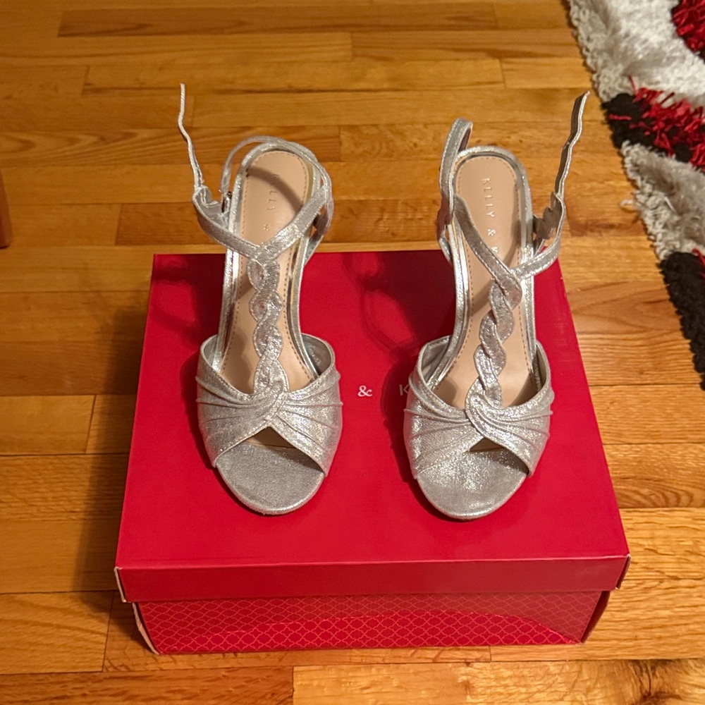 Silver Strappy Heels